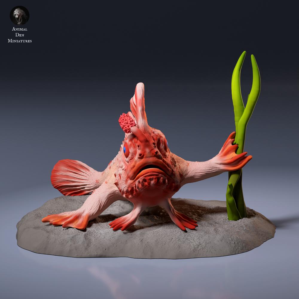 Photo de figurine animale Animal Den Miniatures 6 : figurine d’animal marin : poisson-main rouge (26_09_01)