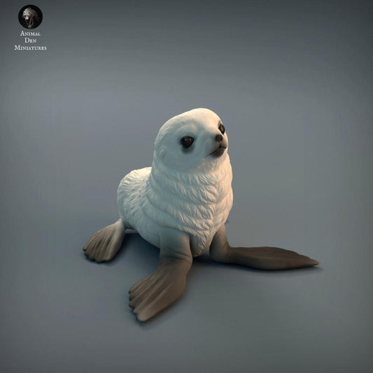 Photo produit figurine animale Animal Den Miniatures 2 : animal marin, figurine animale : bébé phoque (22_01_02)