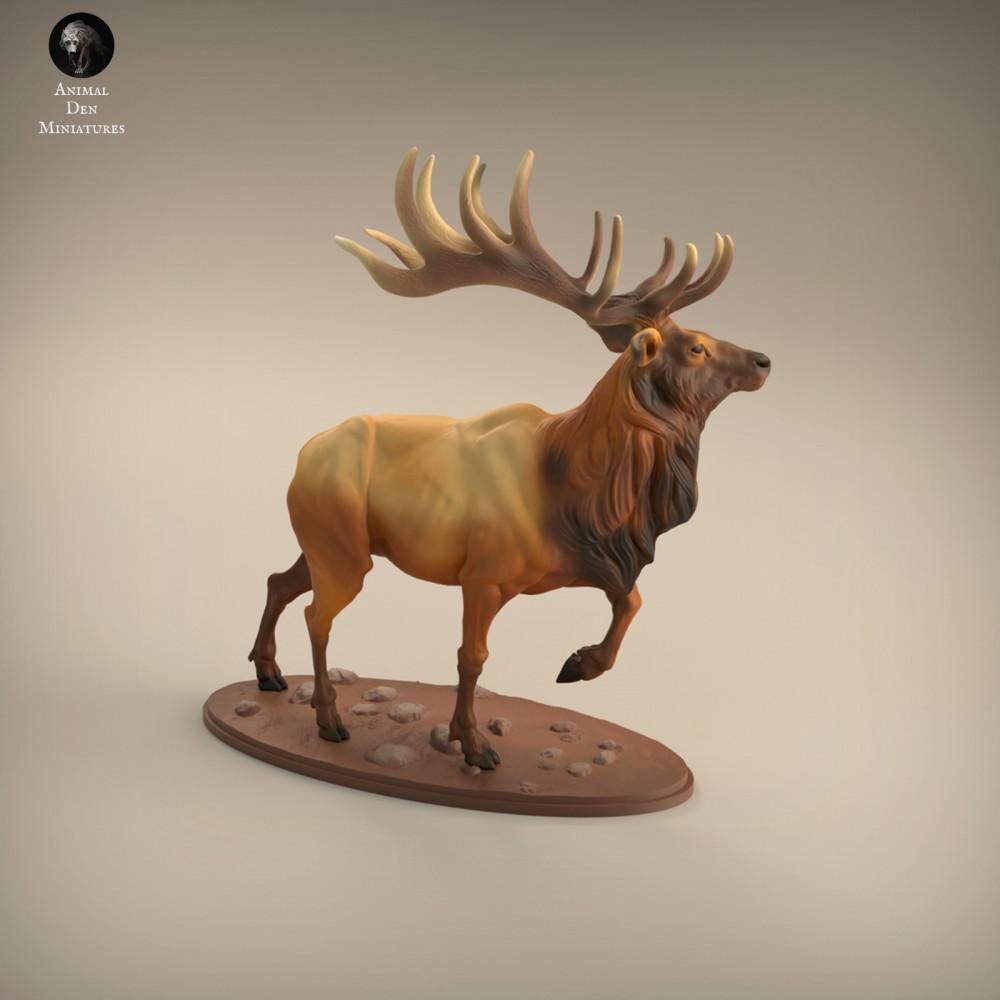 Photo de produit figurine animale Animal Den Miniatures 1 : figurine d’animal sauvage : cerf wapiti (22_02_02)
