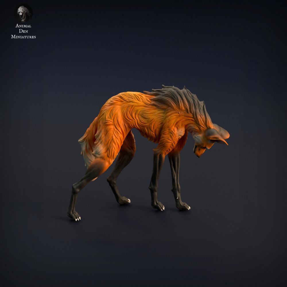 Photo produit figurine animale Animal Den Miniatures 0 : figurine d’animal sauvage : loup à crinière (22_01_01)