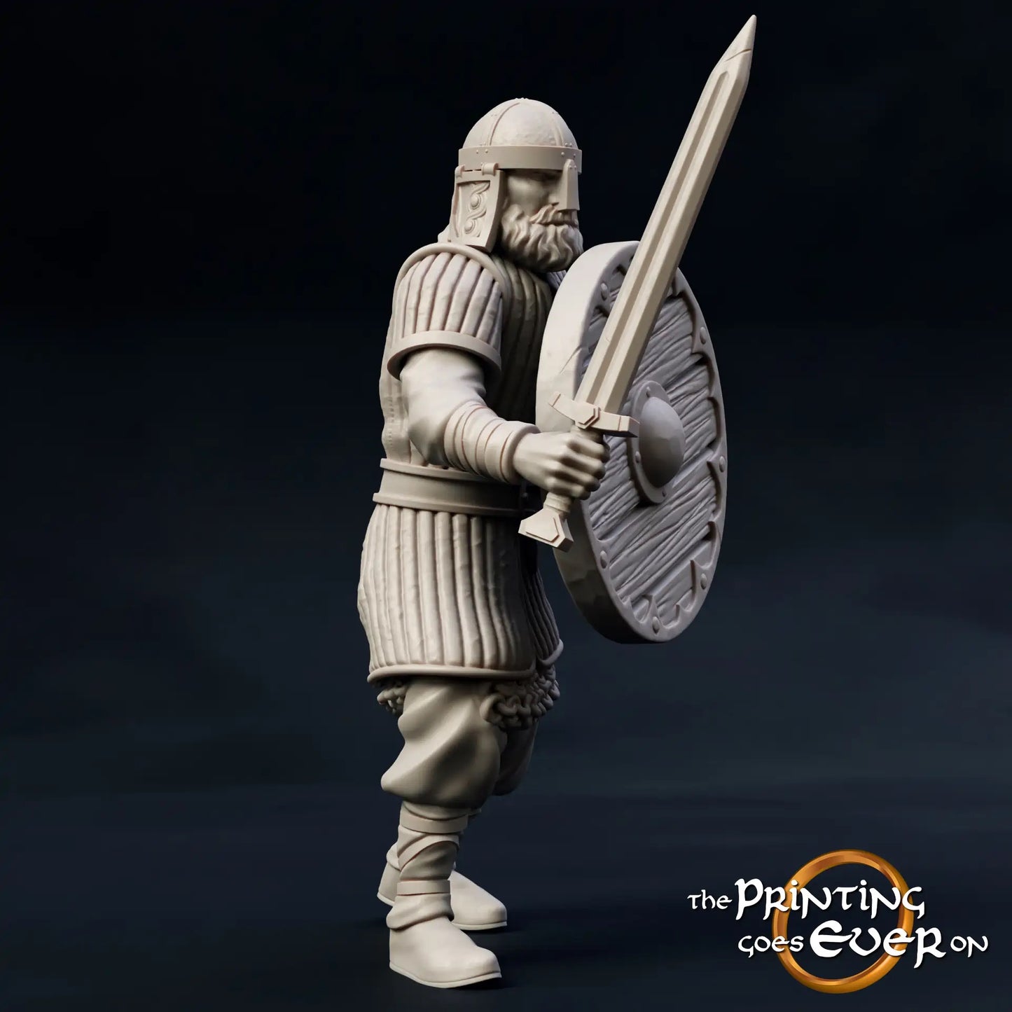 Photo du produit figurine historique médiévale échelle 75mm The Printing Goes Ever On (TPGEO) 0 : Figurines de chevaliers médiévaux combattants à l'épée - modèles 75mm - guerriers de la Marche