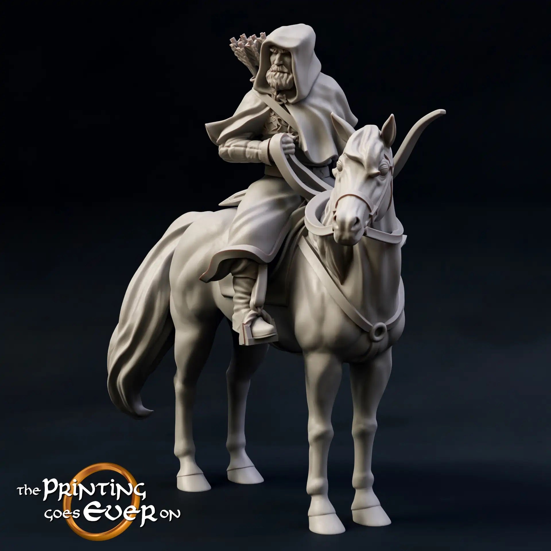 Photo du produit figurine historique médiévale échelle 75mm The Printing Goes Ever On (TPGEO) 0 : Figurines de chevaliers médiévaux cavaliers avec éclaireur - modèles 75mm - guerriers de la Marche