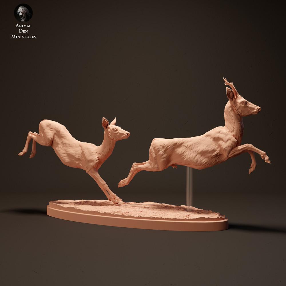Photo produit figurine animale Animal Den Miniatures 1 : figurine d’animal sauvage : chevreuil courant (23_10_14)