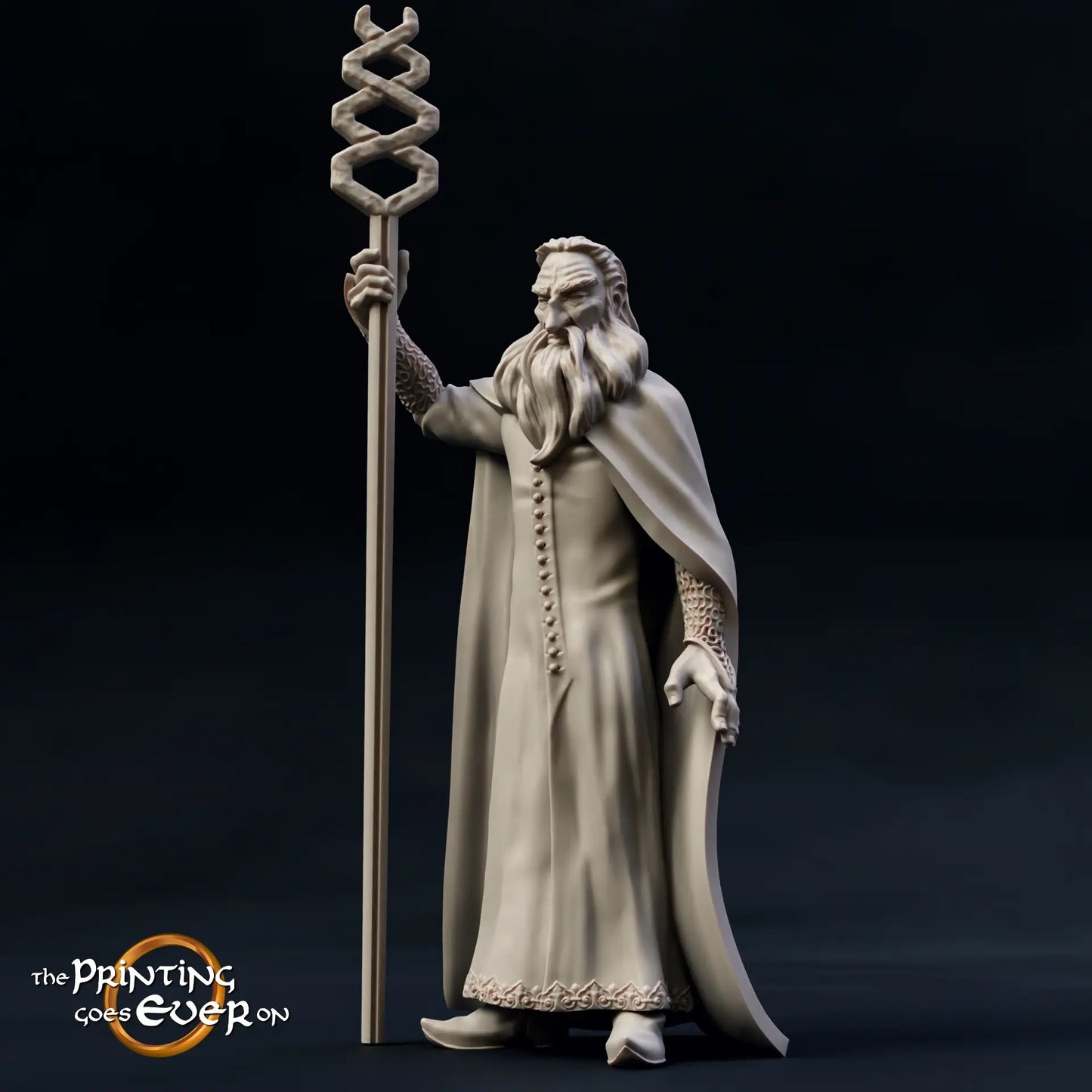 Photo de produit Tabletop 28mm The Printing Goes Ever On (TPGEO) 0 : Sorcier blanc avec serviteur : Mage maléfique avec artefact sphère magique