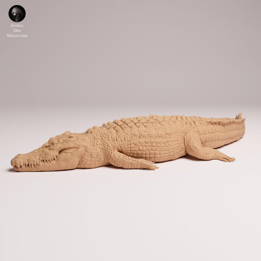 Produktfoto Tabletop 28mm Lord of the Print (LotP) 0: Reptilien Tierfigur: Leistenkrokodil - liegend (26_05_03)