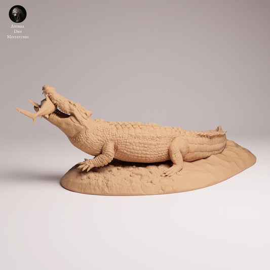 Produktfoto Tabletop 28mm Lord of the Print (LotP) 0: Reptilien Tierfigur: Leistenkrokodil - fressend (26_05_05)