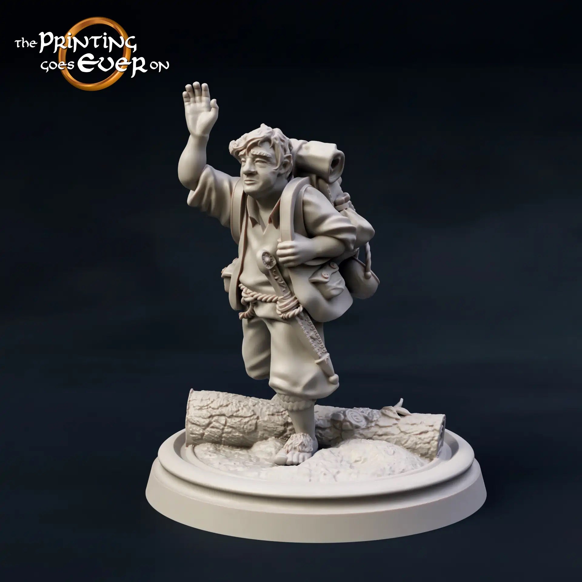 Photo de produit Tabletop 28mm The Printing Goes Ever On (TPGEO) 0: 9 héros en pose de marche : compagnons humains, elfes, nains et hobbits - Voyageurs