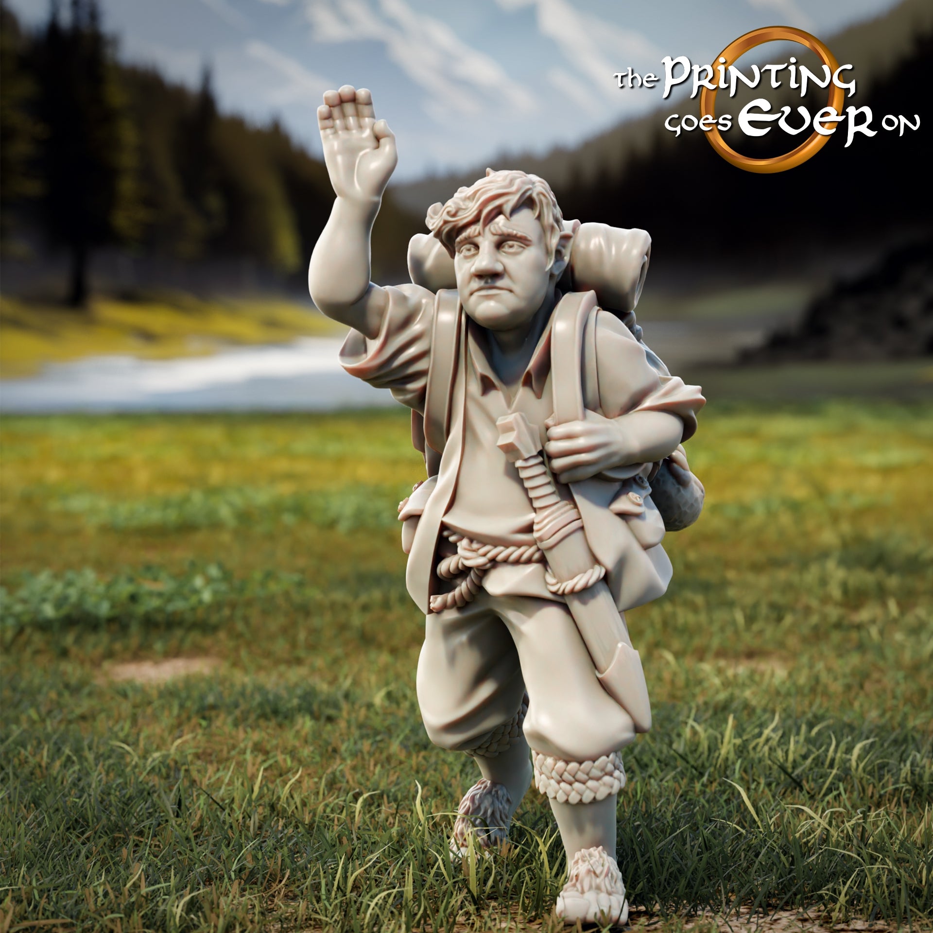 Photo de produit Tabletop 28mm The Printing Goes Ever On (TPGEO) 0: 9 Héros en pose de marche Remasterisé : Compagnons humains, elfes, nains et hobbits - Voyageur