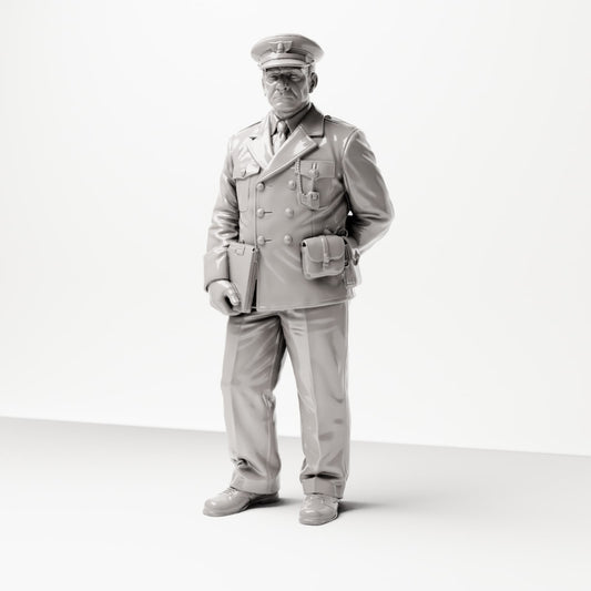 Photo du produit Diorama 0 : Figurine debout : Chef de gare / Inspecteur de gare avec clipboard (années 1920-1930) (sc01)