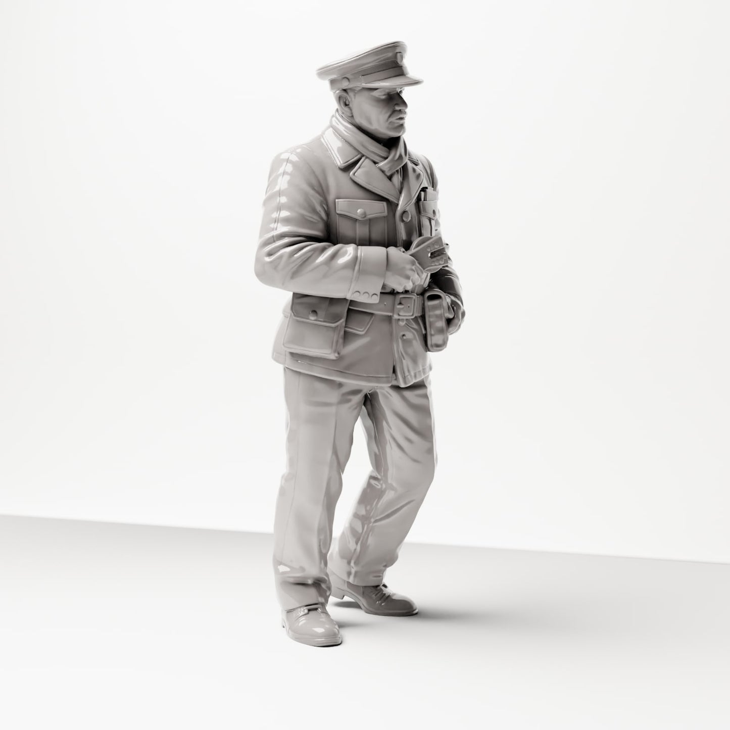 Diorama modélisme photo de produit 4 : Figurine de diorama historique : Conducteur / Contrôleur de billets avec perforatrice, années 1920-1930 (sc09)