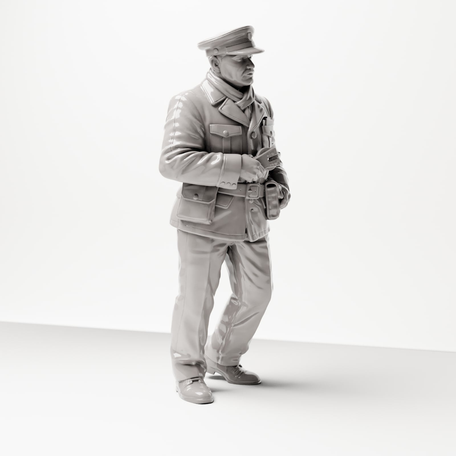 Diorama modélisme photo de produit 4 : Figurine de diorama historique : Conducteur / Contrôleur de billets avec perforatrice, années 1920-1930 (sc09)