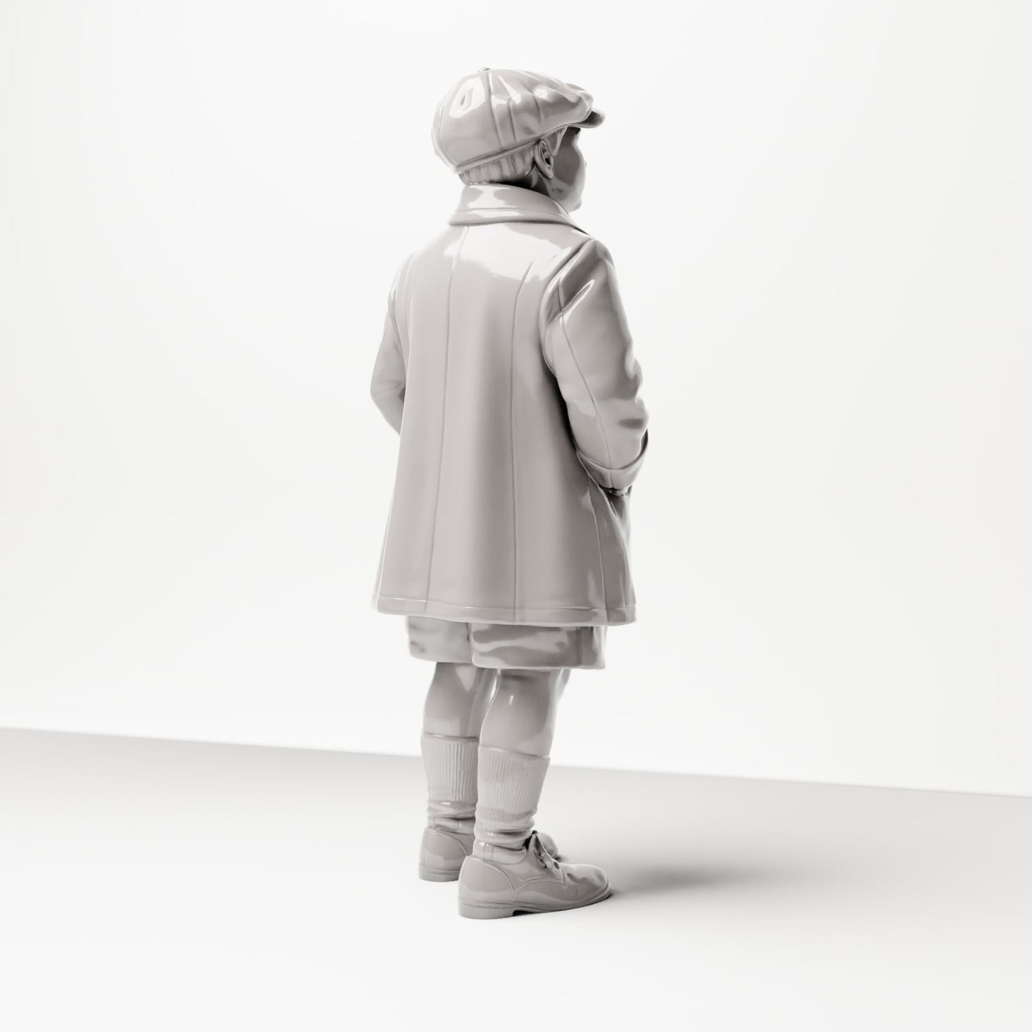 Diorama Modélisme Photo de produit 3 : Figurine de diorama historique : Jeune attendant avec casquette et manteau, fin des années 1920 (sc10)