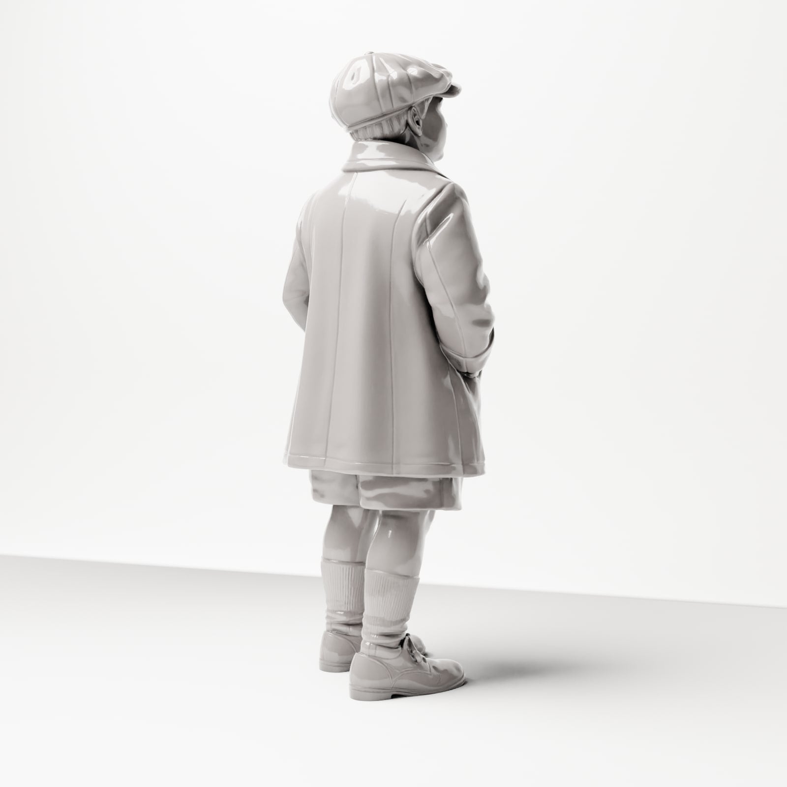 Diorama Modélisme Photo de produit 3 : Figurine de diorama historique : Jeune attendant avec casquette et manteau, fin des années 1920 (sc10)