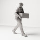 Diorama Modellbau Produktfoto 4: Historische Diorama Figur: Stevedore/Hafenarbeiter mit Holzkiste vor dem Bauch (sc12)