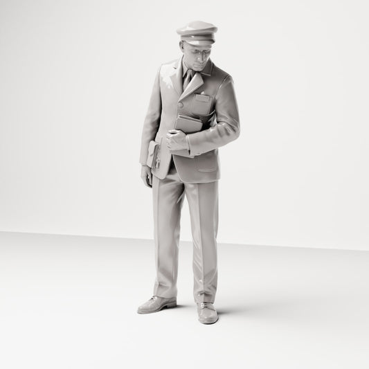 Photo produit de modélisme de diorama 0 : figurine de diorama historique : steward de navire avec liste des passagers (sc16)