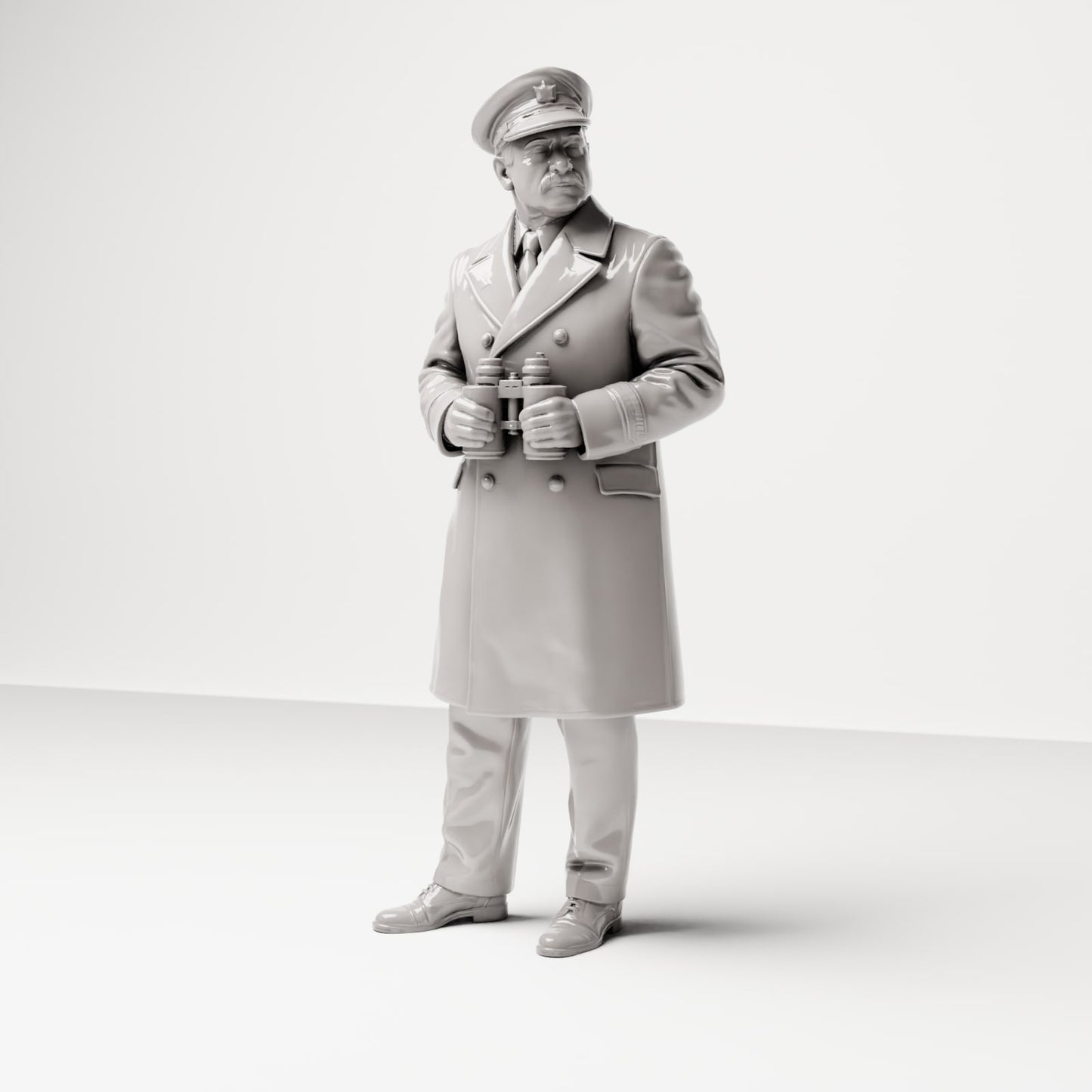 Photo produit 0 : figurine de diorama historique : capitaine de navire sur le quai avec des jumelles (sc17)