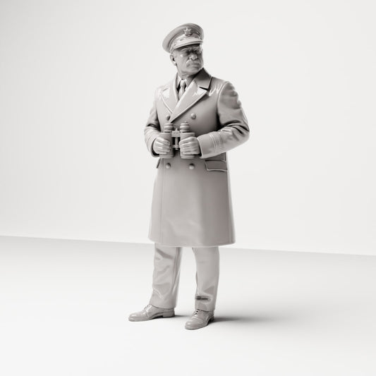 Photo produit 0 : figurine de diorama historique : capitaine de navire sur le quai avec des jumelles (sc17)