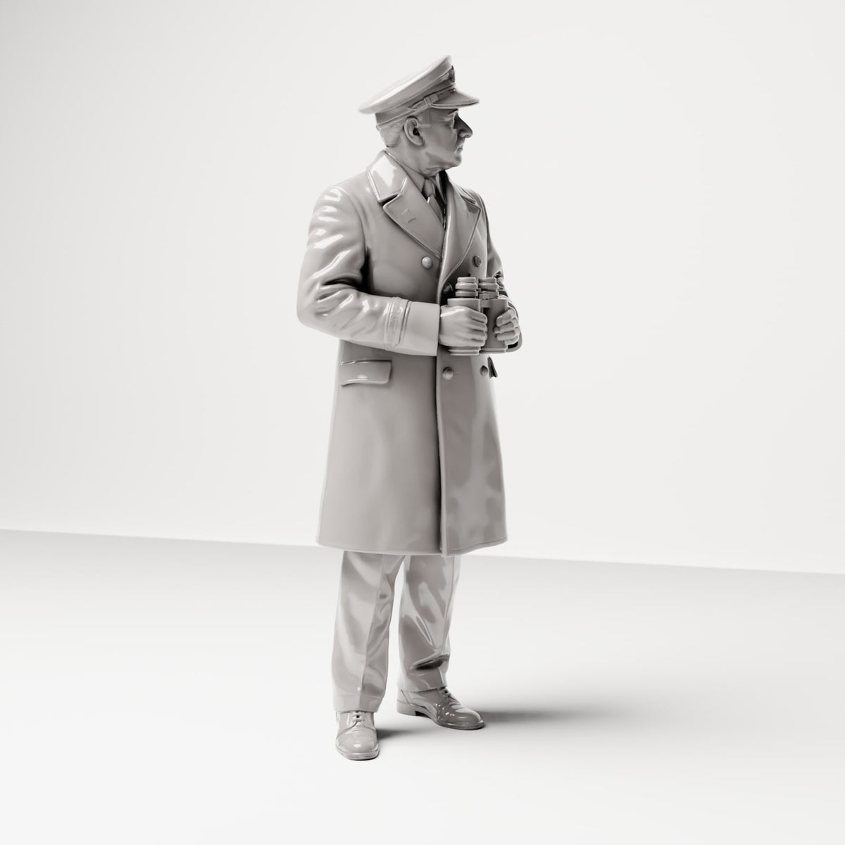 Photo produit 4 : figurine de diorama historique : capitaine de navire sur le quai avec des jumelles (sc17)