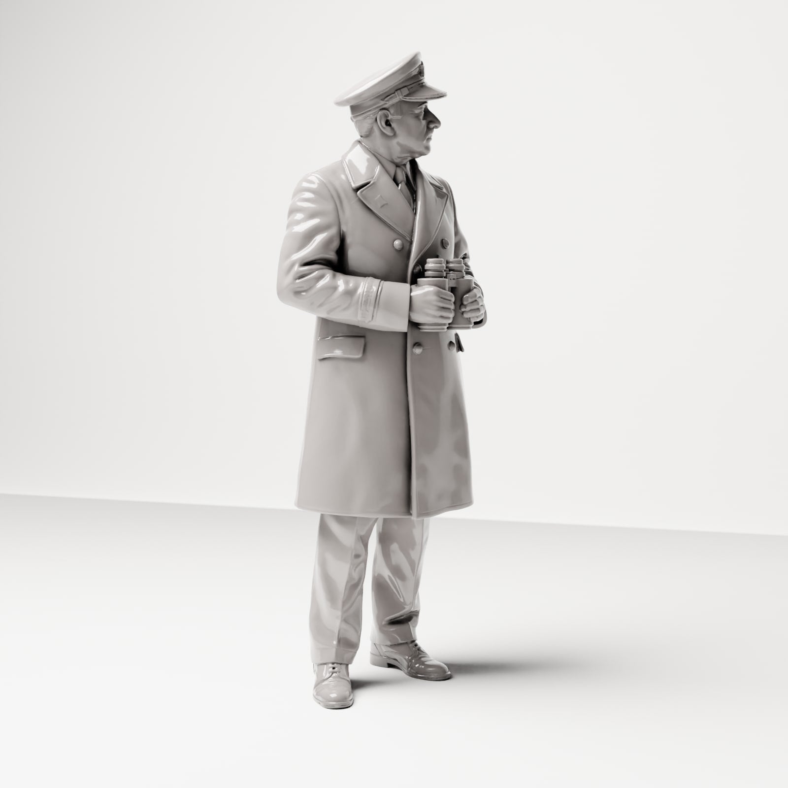 Photo produit 4 : figurine de diorama historique : capitaine de navire sur le quai avec des jumelles (sc17)