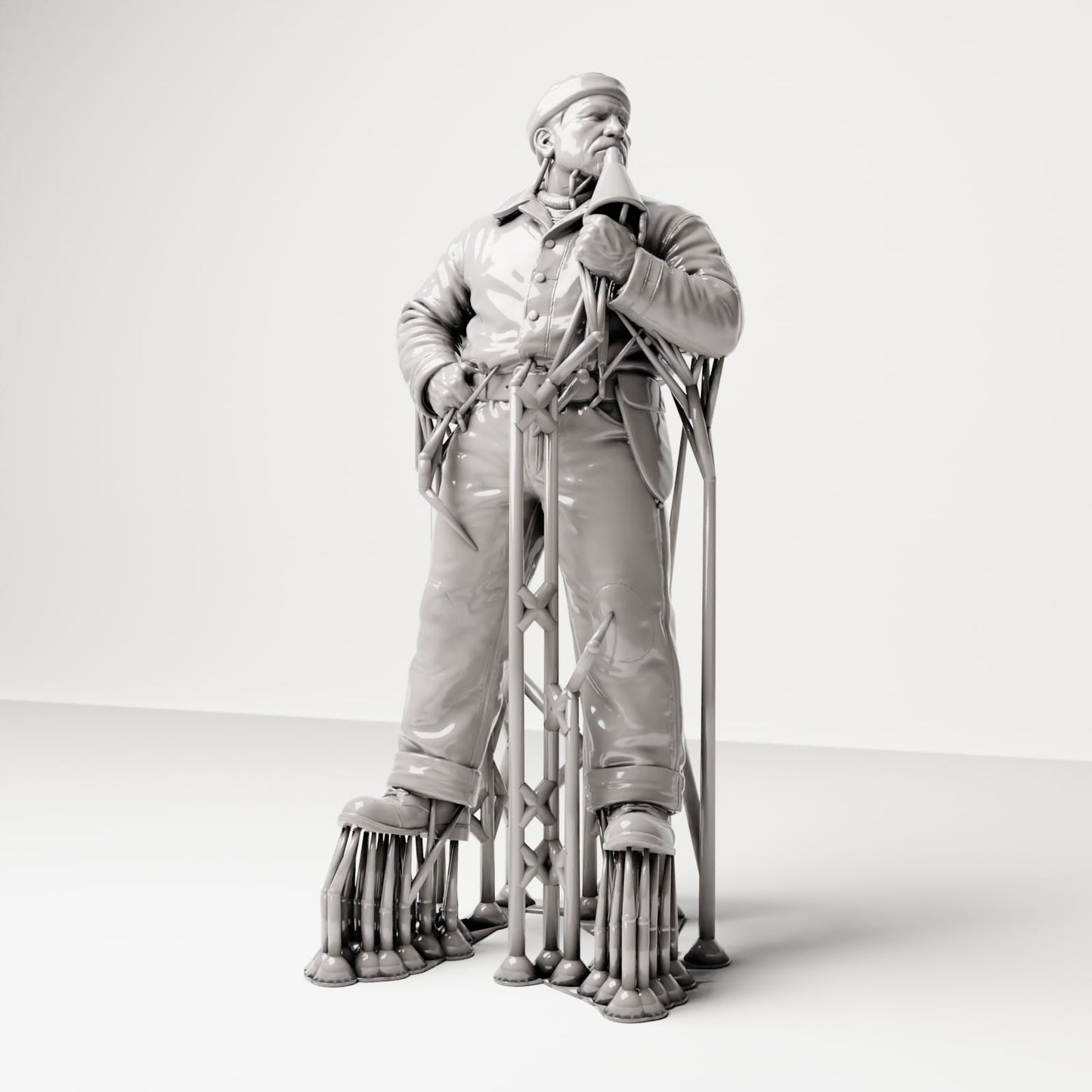 Diorama Modellbau Produktfoto 5: Historische Diorama Figur: Bootsmann mit Sprachrohr der 1920er-1930er Jahre (sc18)