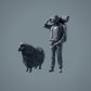 Figures d'animaux de ferme : Mouton - mouton debout 1 (a023)
