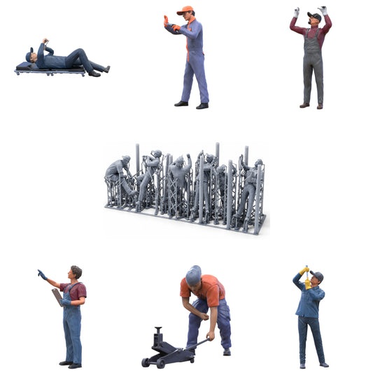 Photo du produit Diorama et modélisme Figurine miniature : Ensemble de mécaniciens, 6 figurines