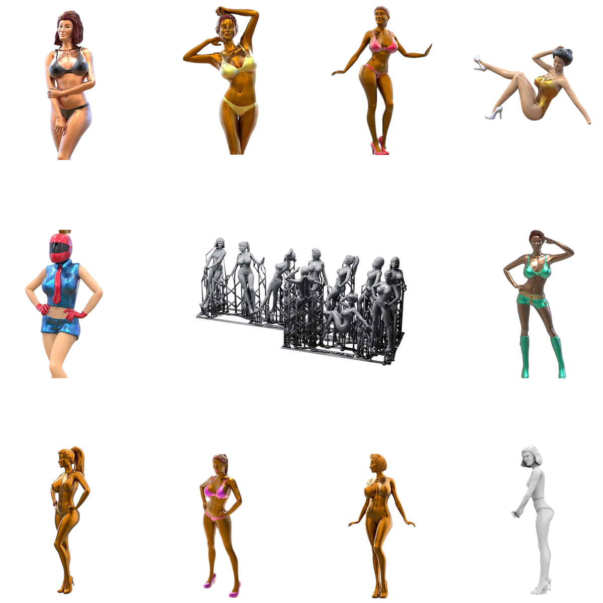 Photo du produit Diorama et modélisme Figurine miniature : Ensemble Boxenluder, 10 figurines