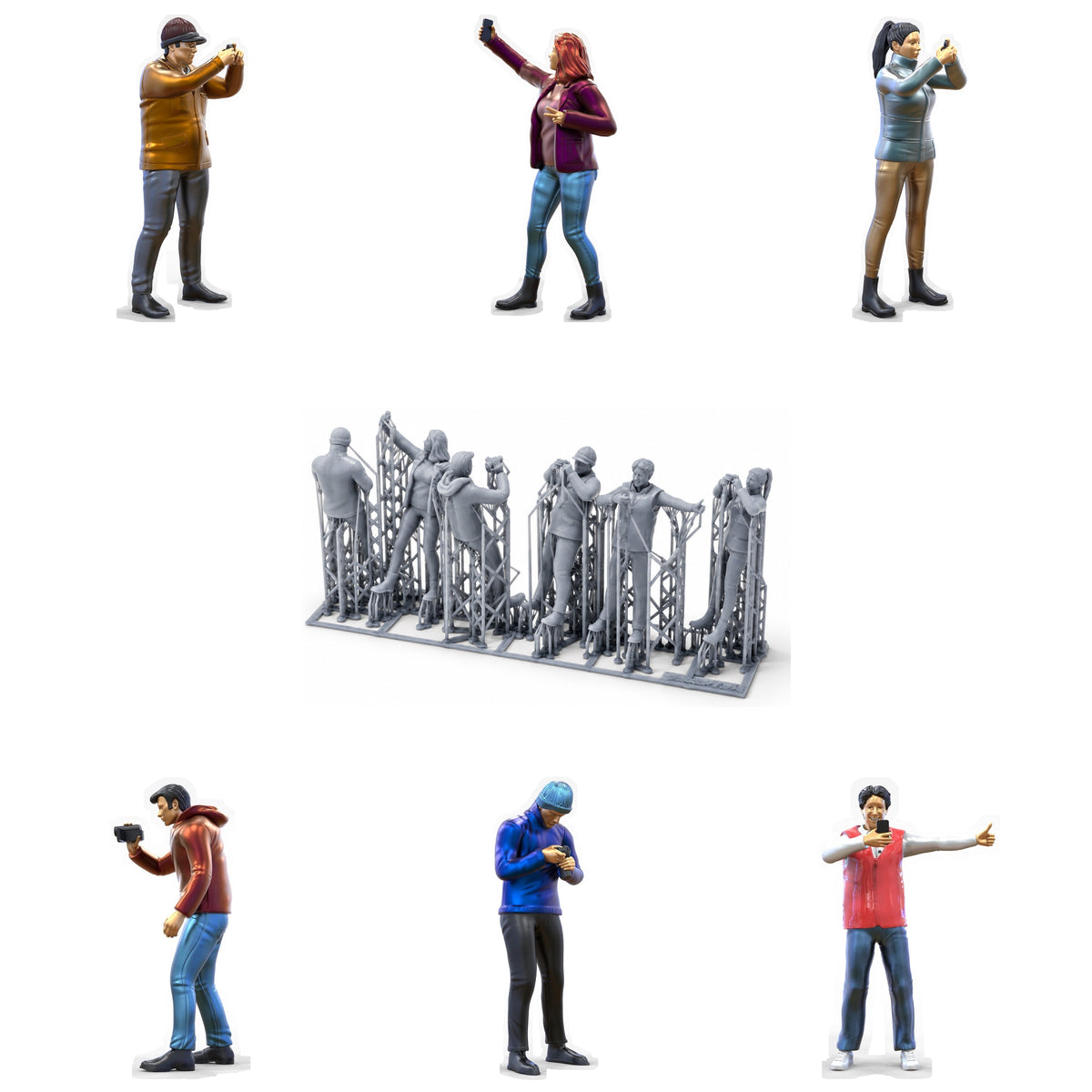 Photo du produit Diorama et modélisme Figurine miniature : Ensemble de spectateurs, 6 figurines