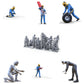 Photo du produit diorama et modélisme figurine miniature : Set Pit-Crew, 6 figurines