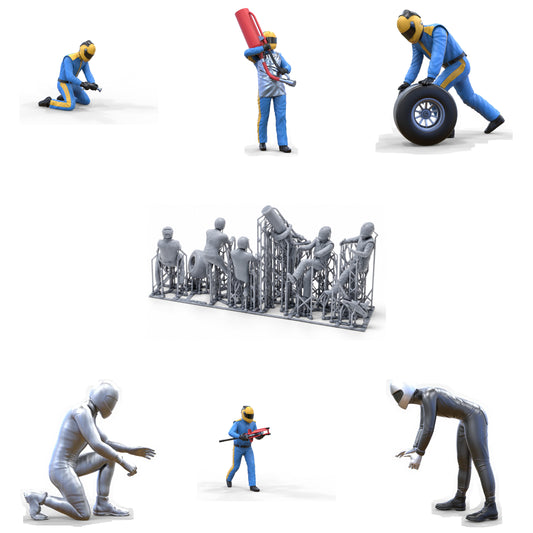 Photo du produit diorama et modélisme figurine miniature : Set Pit-Crew, 6 figurines