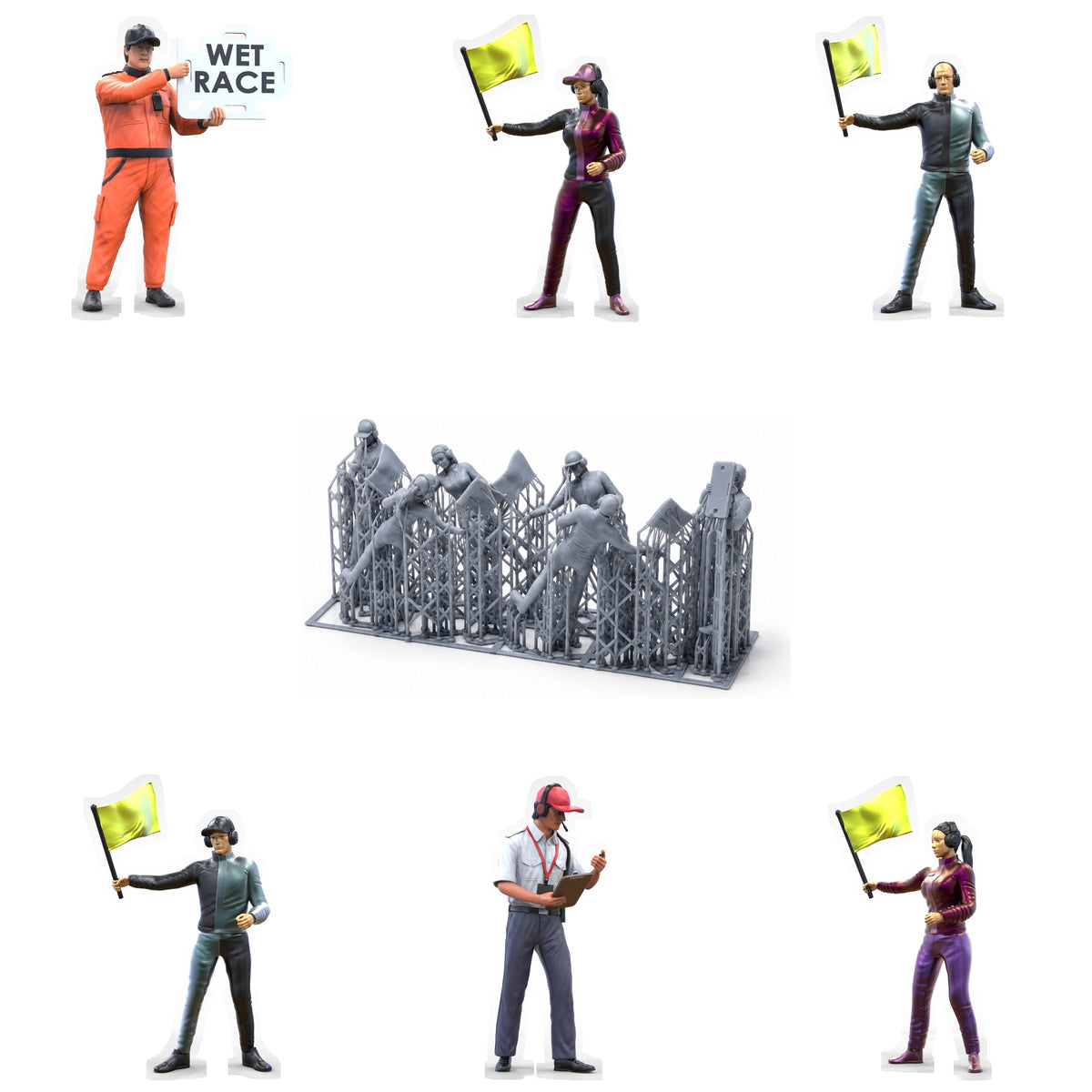 Photo du produit Diorama et modélisme Figurine miniature : Ensemble de commissaires de course 2, 6 figurines