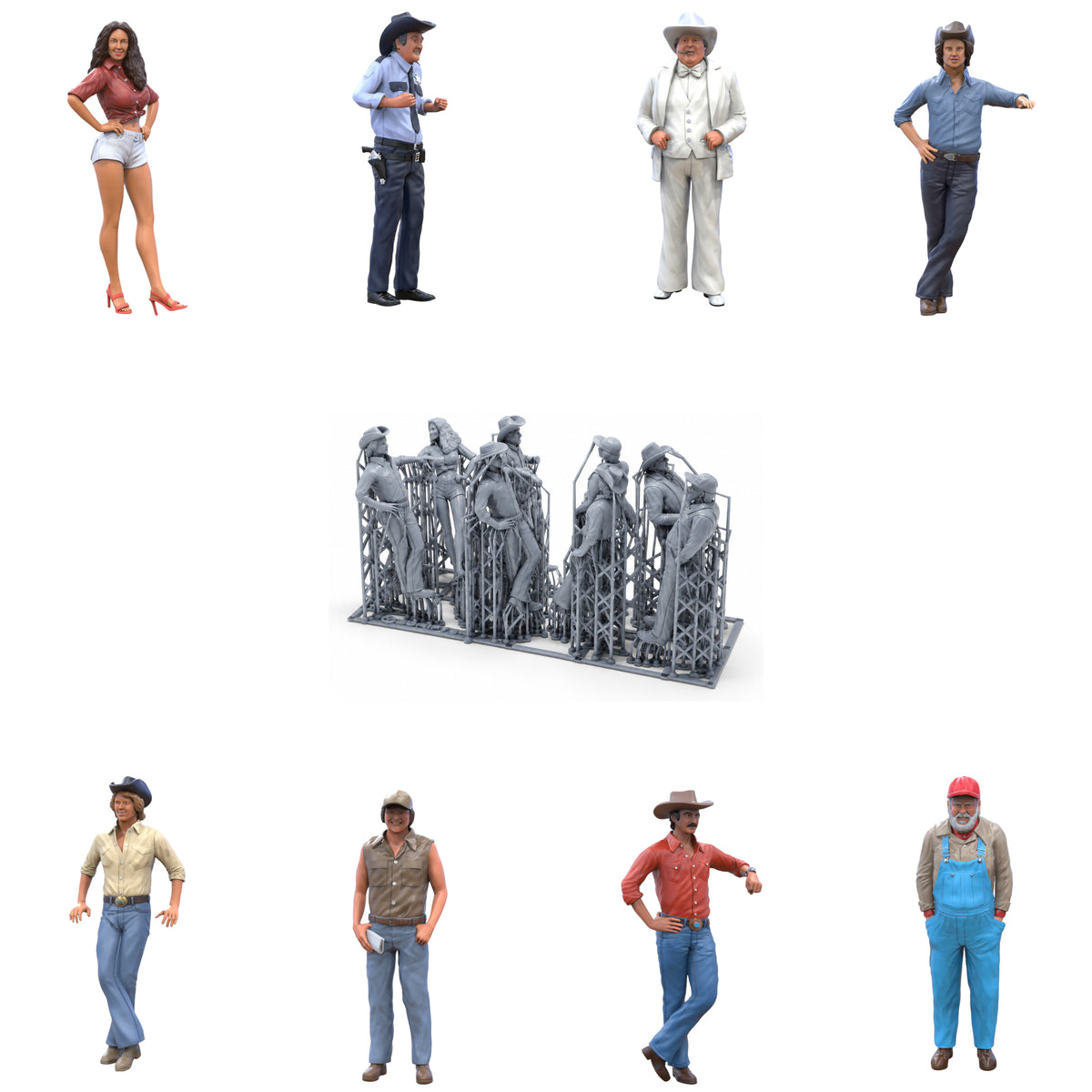 Image du produit 1 sur 9 : Figurine miniature : Ensemble Cowboys et Fermier (n° s25)