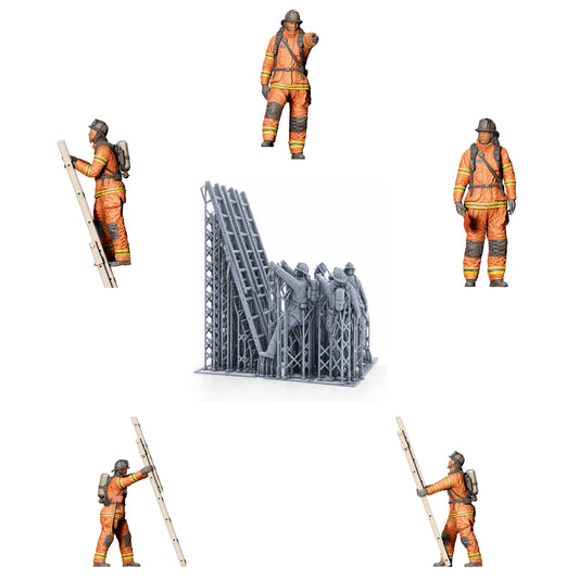 Diorama modélisme photo produit 0 : Pompiers américains - Équipe de secours Set
