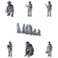 Jardinier, jardinage et vie à la campagne - 6 figurines en résine non peintes en vue d’ensemble ouverte