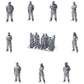 Hip-hop, urbain et streetwear - 9 figurines en résine non peintes en présentation ouverte