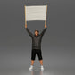 Diorama Modellbau Produktfoto 0: Stehende Figur: Demonstrant mit leerem Banner, Kapuzenpullover & Shorts (a178)