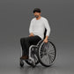 Diorama Modellbau Produktfoto 0: Sitzende Figur: Älterer Mann im Rollstuhl mit Freizeitkleidung (a202)