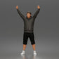 Photo produit de modélisme diorama 0 : figurine debout : manifestant avec bannière, sweat à capuche, short et chaussures de sport (a179)
