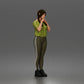 Diorama Modellbau Produktfoto 1: Stehende Figur: Frau mit geflochtenem Haar, T-Shirt, Leggings & Sneakers (a194)