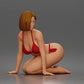 Photo produit de modélisme de diorama 1 : figurine agenouillée : femme de plage en bikini noué (a182)