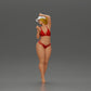 Diorama Modellbau Produktfoto 2: Stehende Figur: Frau im Bikini mit Kappe und erhobenem Arm (a160)