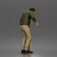 Photo produit de modélisme de diorama 3 : figurine debout : homme âgé avec canne et pull (a168)