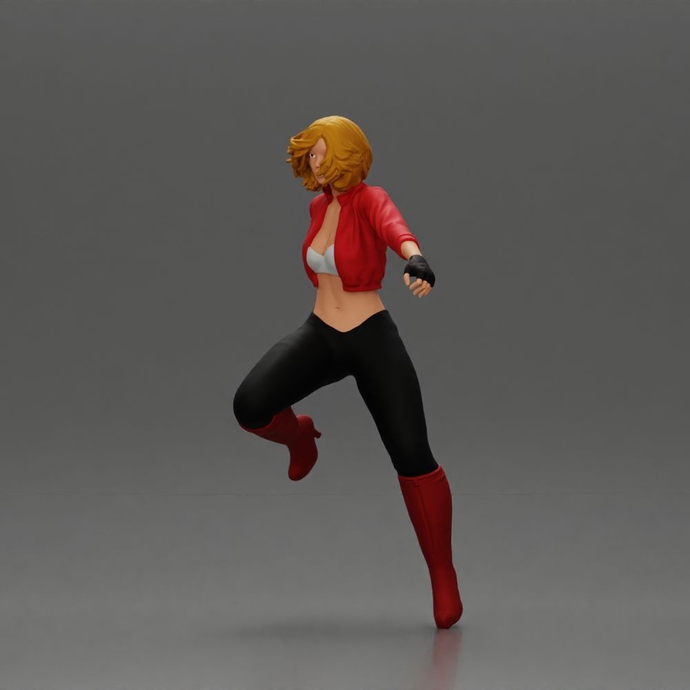 Diorama Modellbau Produktfoto 2: Diorama Figur: Laufende Person mit kurzer Jacke & hohen Stiefeln (a159)