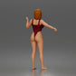 Diorama Modellbau Produktfoto 2: Stehende Figur: Frau im einteiligen Bodysuit mit ausgestreckten Armen (a206)