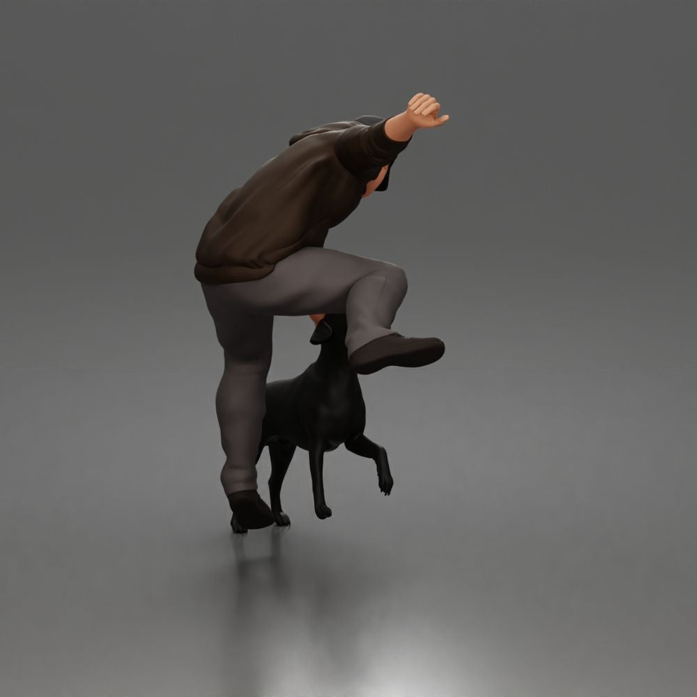 Diorama Modellbau Produktfoto 3: Diorama Figur: Geduckter Mann mit Kapuzenpullover (a201)