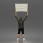 Diorama Modellbau Produktfoto 3: Stehende Figur: Demonstrant mit leerem Banner, Kapuzenpullover & Shorts (a178)