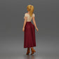 Photo produit de modélisme pour diorama 3 : figurine debout : femme avec haut à épaules dénudées et longue jupe plissée (a181)
