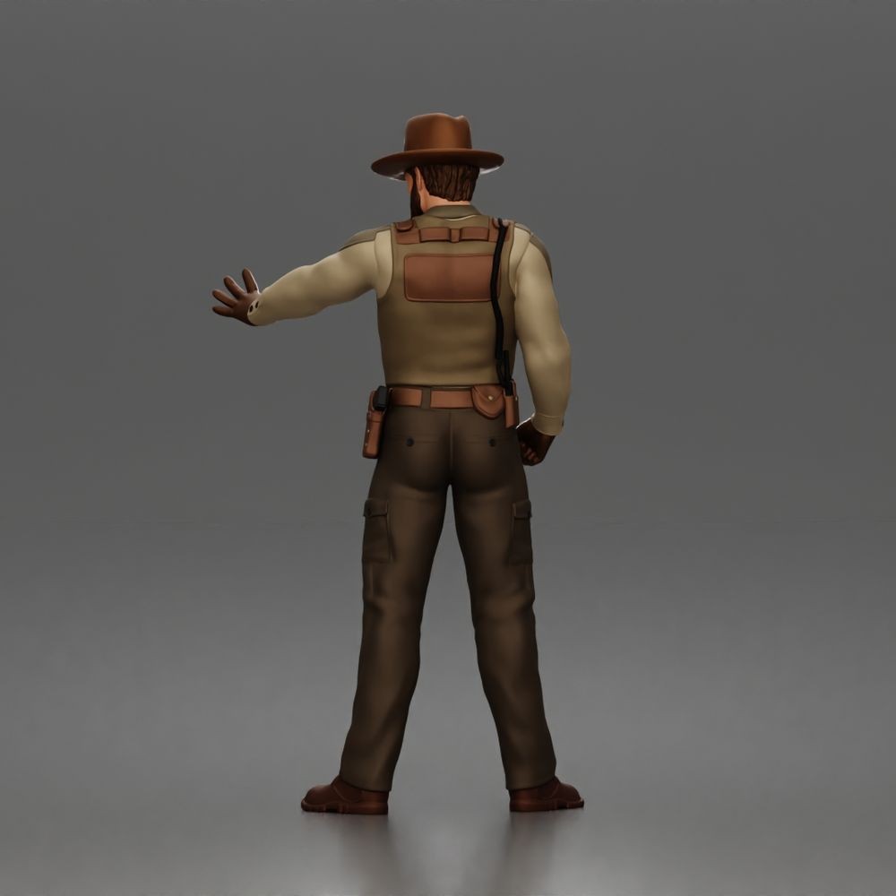 Diorama Modellbau Produktfoto 4: Stehende Figur: Sheriff mit Westernhut, Stiefeln & Ausrüstungsgürtel (a205)