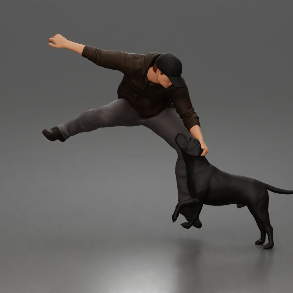 Diorama Modellbau Produktfoto 4: Diorama Figur: Geduckter Mann mit Kapuzenpullover (a201)
