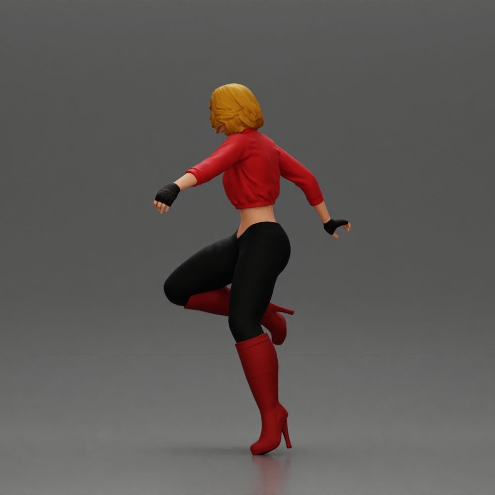 Diorama Modellbau Produktfoto 5: Diorama Figur: Laufende Person mit kurzer Jacke & hohen Stiefeln (a159)